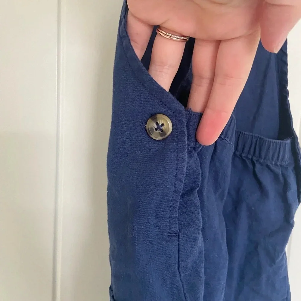 EUC | Carter’s baby‎ boy’s linen blend navy blue jumper — 18 months